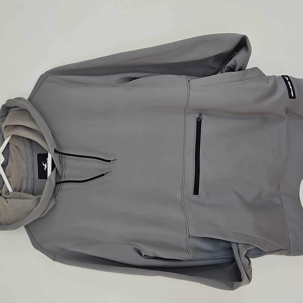Men’s Hollister Hoodie Light Gray With Small Zip Front Pouch Size Large